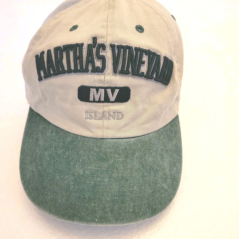 Vintage 90s Martha's Vineyard Embroidered Strapback Baseball Hat Cotton MV